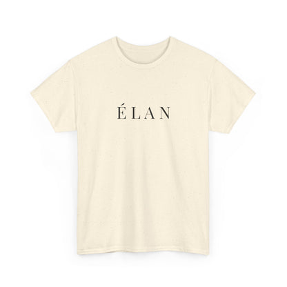 Élan Unisex Heavy Cotton T-Shirt (Brustprint) – Stilvolles Premium-Shirt aus 100 % Baumwolle für zeitlosen Look und Komfort