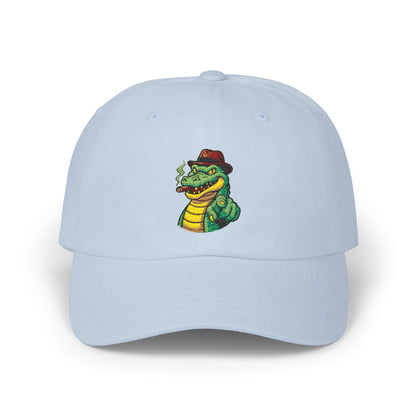 Gangster Alligator Cap – Coole Unisex Baseballcap mit Krokodil, Zigarre & Comic Design