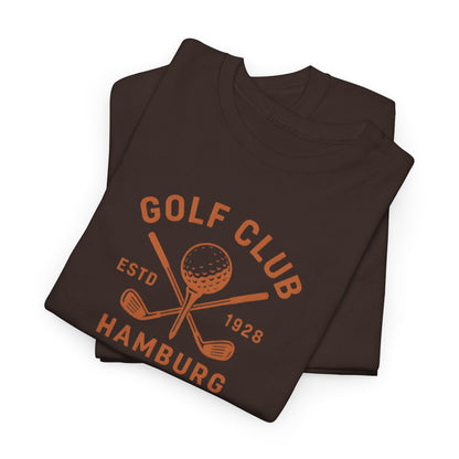 Vintage Golf Club Hamburg T-Shirt (Brustprint) – Estd. 1928 Retro Golfshirt für Herren & Damen