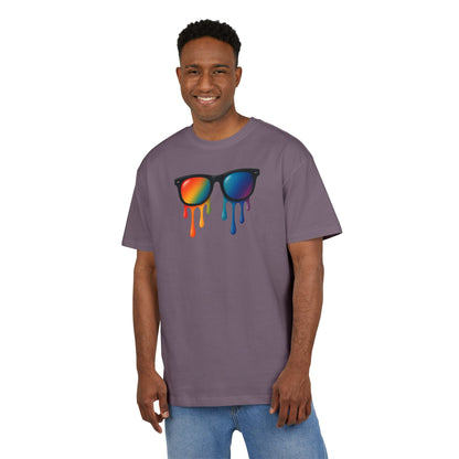 Melting Rainbow Shades T-Shirt (Brustprint) – Stylisches Unisex Shirt mit bunter Sonnenbrille & Farbverlauf | Cooles Sommer & Festival Design