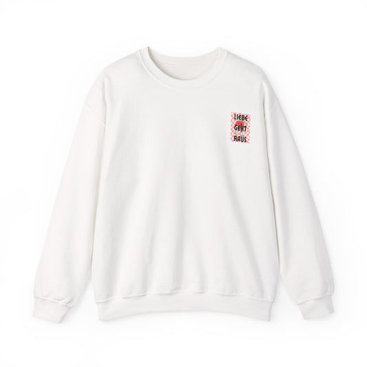 LIEBE GEHT RAUS - Unisex Sweatshirt mit Statement Liebe Geht Raus - Bequemer Pullover mit Herz-Motiv, Nachhaltig in Deutschland Gefertigt