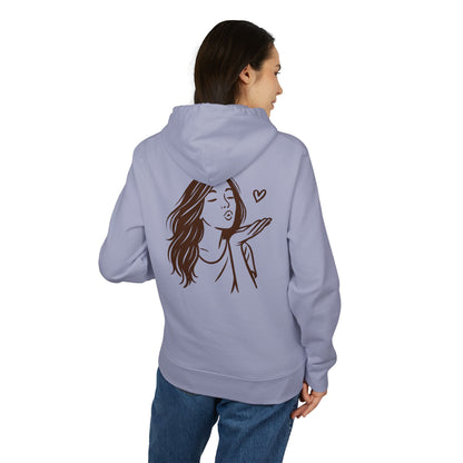 Kusshand Hoodie Unisex (Rückenprint) – Romantischer Love Hoodie mit Herz Motiv, Stylisches Geschenk für Valentinstag & Paare
