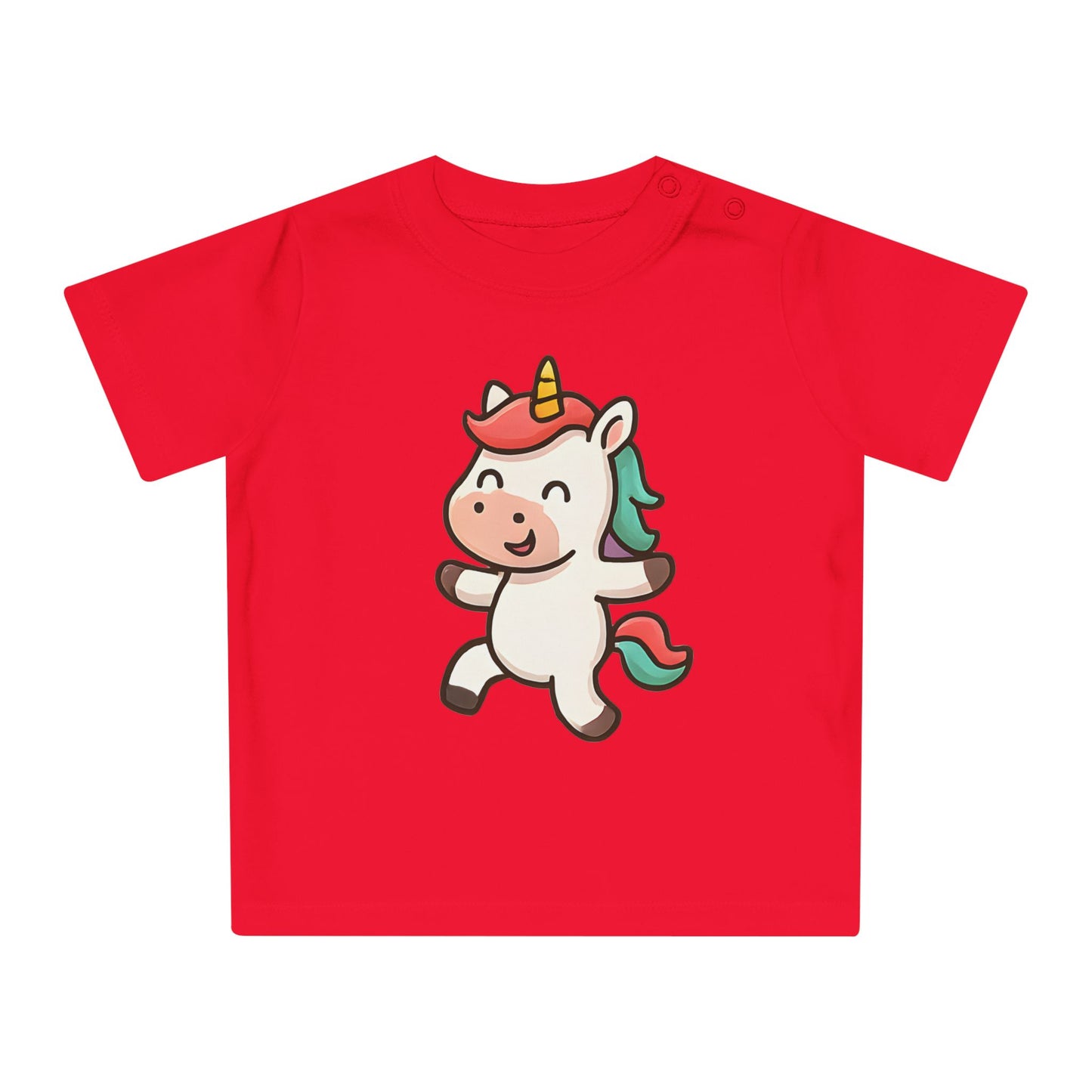 Baby T-Shirt „Happy Unicorn“ – Süßes Einhorn-Motiv, Bio-Baumwolle, nachhaltige Babybekleidung für kleine Träumer