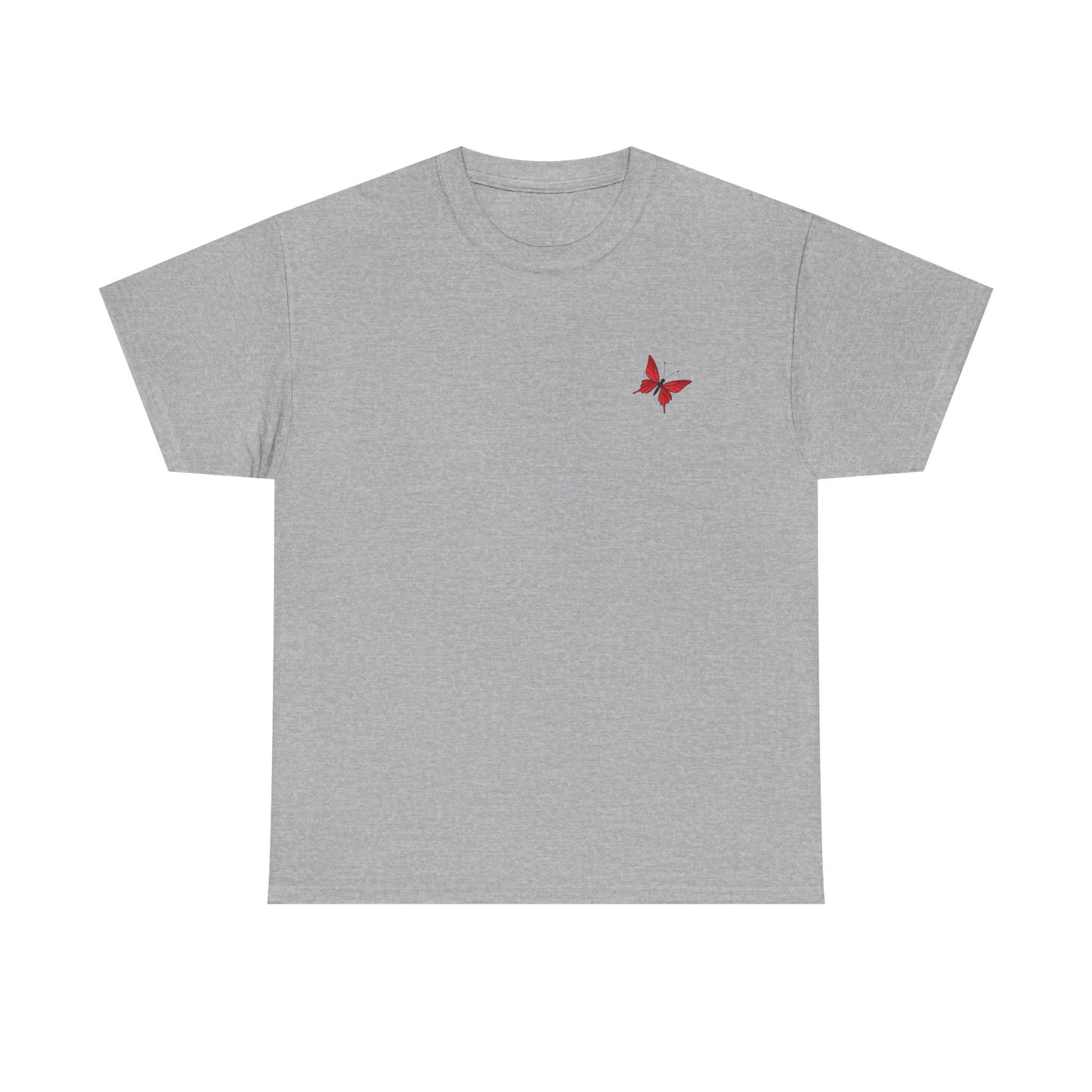 Roter Schmetterling T-Shirt Unisex – Ausdrucksstarkes Butterfly Design | Natur-inspiriertes Baumwollshirt für Damen & Herren