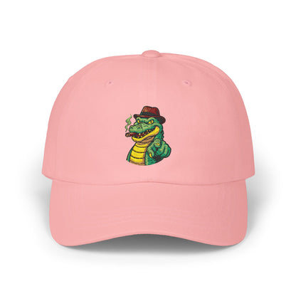 Gangster Alligator Cap – Coole Unisex Baseballcap mit Krokodil, Zigarre & Comic Design