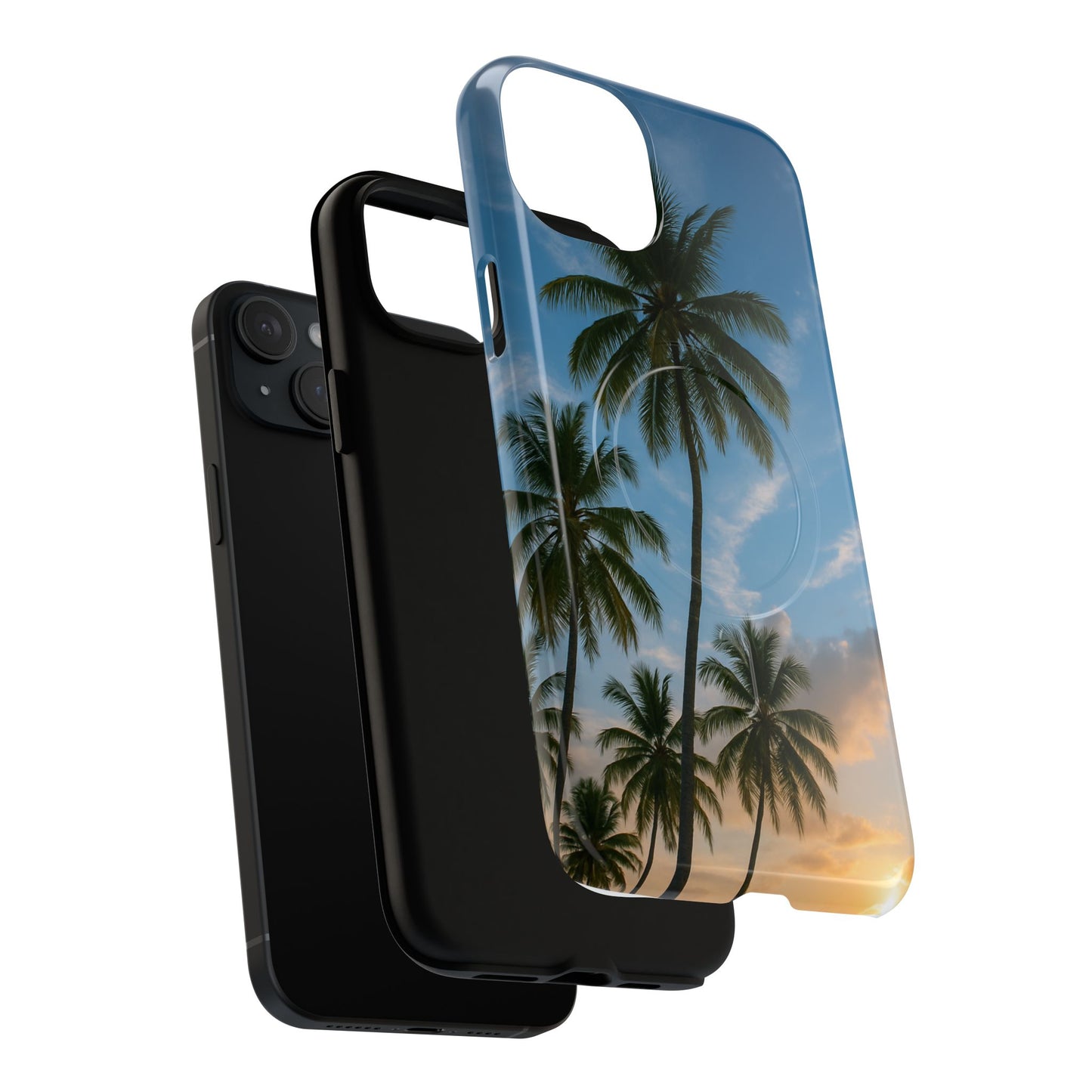 Tropische Sonnenuntergang Handyhülle mit Palmen – Sommer Vibes Case für iPhone & Android | Tropisches Strandmotiv