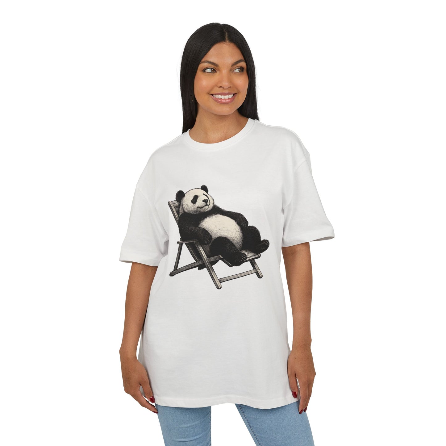 Chillender Panda (Brustprint) – Cooles Tiermotiv | Unisex Funshirt