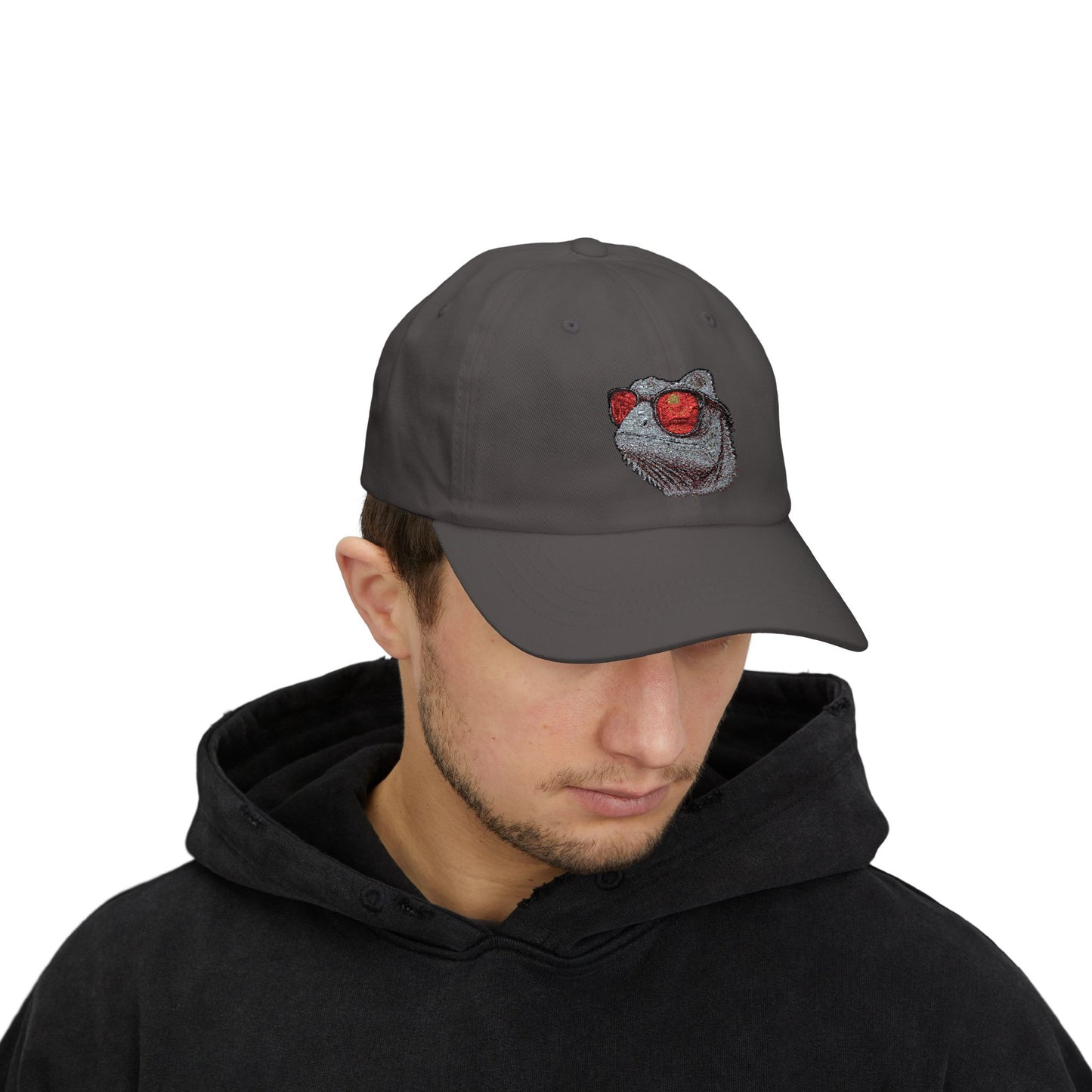 Chamäleon Cap mit Sonnenbrille & Disco-Design – Trendige Unisex Basecap mit Tiermotiv