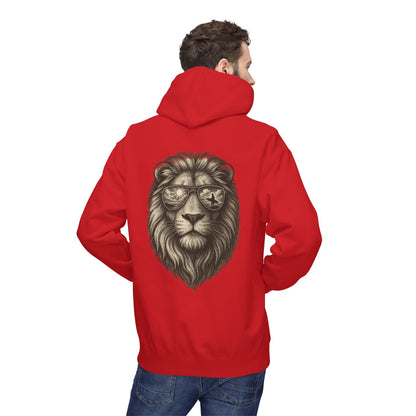 Löwe mit Sonnenbrille Hoodie (Rückenprint) – Stylischer Unisex Kapuzenpullover mit Löwenmotiv für Tierfreunde & Streetwear-Fans