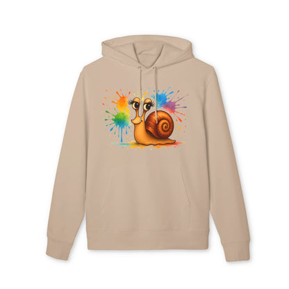 Bunter Schnecken Hoodie (Brustprint) – Lustiger Unisex Kapuzenpullover mit Farbklecks-Design für Kreative & Tierfreunde