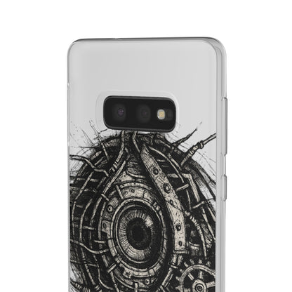 Biomechanisches Auge Handyhülle – Futuristisches Cyberpunk Design mit Zahnrädern & Kabeln | Schutzhülle für iPhone & Android