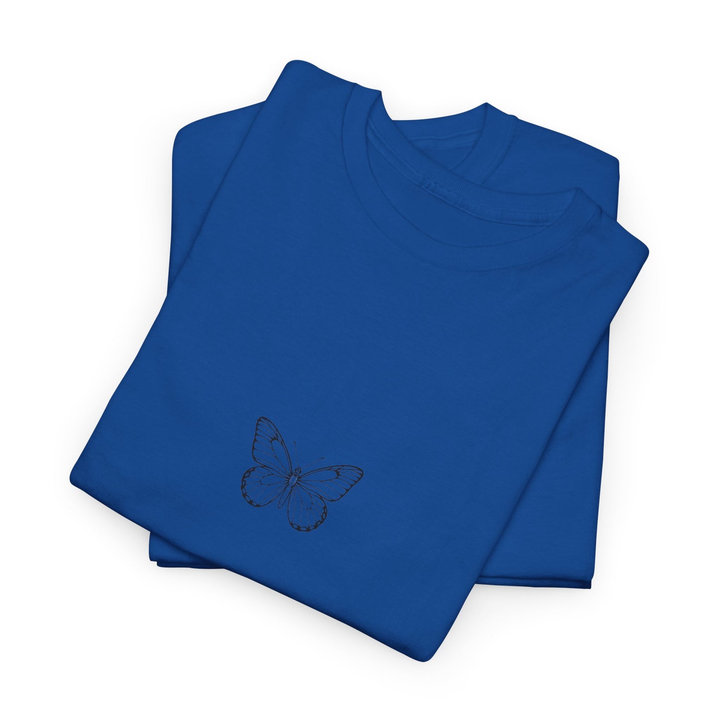 Schmetterling T-Shirt (Brustprint) – Stylisches Linienkunst-Design | Natur & Freiheit | Unisex Baumwolle