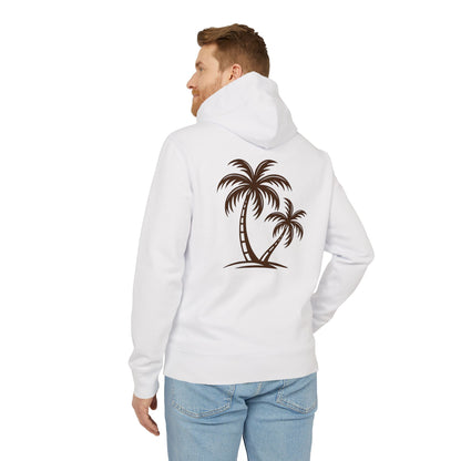 Palmen Hoodie Unisex (Rückenprint) – Tropischer Kapuzenpullover im Strand-Design | Sommerlicher Boho Look aus Baumwolle