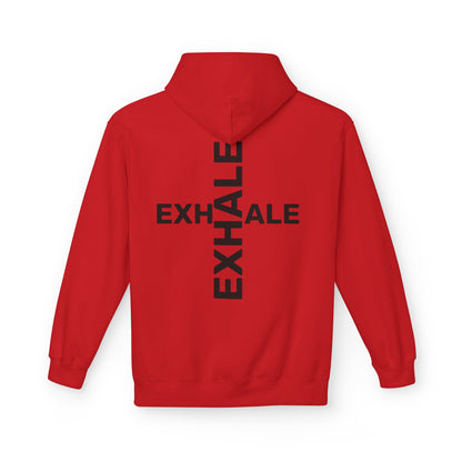 EXHALE Hoodie – Unisex Fleece Kapuzenpullover | Nachhaltige Streetwear mit Achtsamkeits-Statement