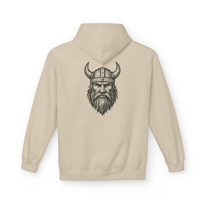 Wikinger Hoodie Unisex – Nordic Warrior Kapuzenpullover mit Bart & Helm Design | Viking Streetwear