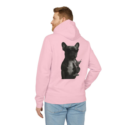 French Bulldog Hoodie (Rückenprint) – Lustiger Kapuzenpullover mit Hund & Sonnenbrille – Unisex Streetwear mit Tiermotiv