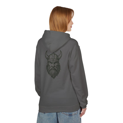 Wikinger Hoodie Unisex – Nordic Warrior Kapuzenpullover mit Bart & Helm Design | Viking Streetwear