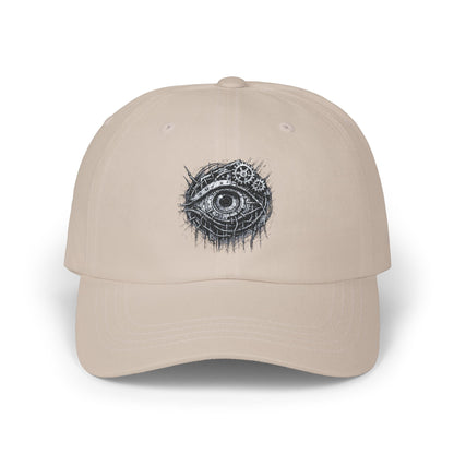 Biomechanisches Auge Cap – Cyberpunk Kappe mit Zahnrädern & Kabeln | Verstellbare Unisex Techwear Basecap