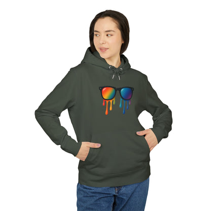 Melting Shades Hoodie (Brustprint) – Stylischer Unisex Hoodie mit bunter Sonnenbrille & Tropf-Effekt | Retro Streetwear für Sommer & Festival