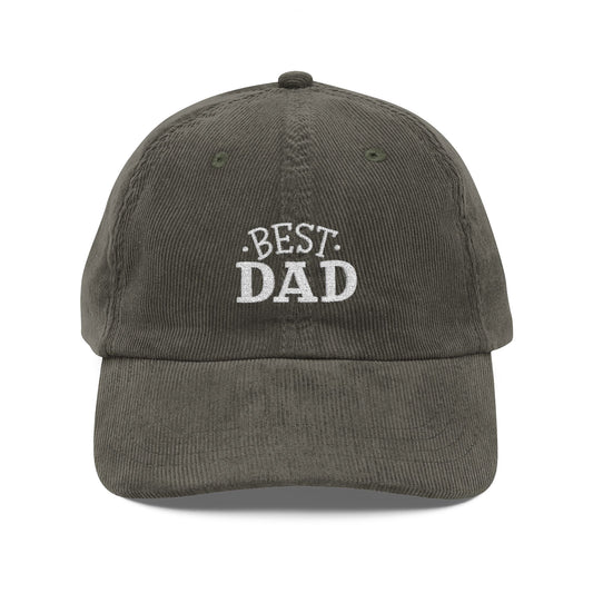 Best Dad Cord Cap – Retro Cord Basecap mit Stickerei - Good Vibes, Geschenk für Väter, Relaxed Fashion