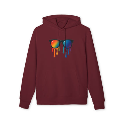 Melting Shades Hoodie (Brustprint) – Stylischer Unisex Hoodie mit bunter Sonnenbrille & Tropf-Effekt | Retro Streetwear für Sommer & Festival