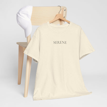 SERENE T-Shirt (Brustprint) – Unisex Heavy Cotton Tee | Nachhaltige Streetwear aus 100% Baumwolle