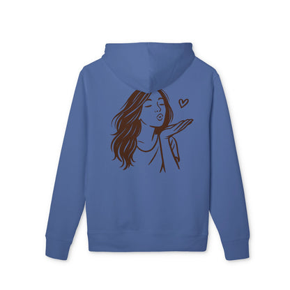 Kusshand Hoodie Unisex (Rückenprint) – Romantischer Love Hoodie mit Herz Motiv, Stylisches Geschenk für Valentinstag & Paare