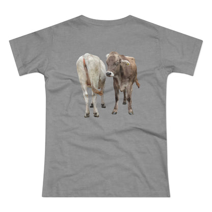 Zwei Kühe - Ein Blick zurück | Lustiges T-Shirt für Tierfreunde & Landeier mit Stil