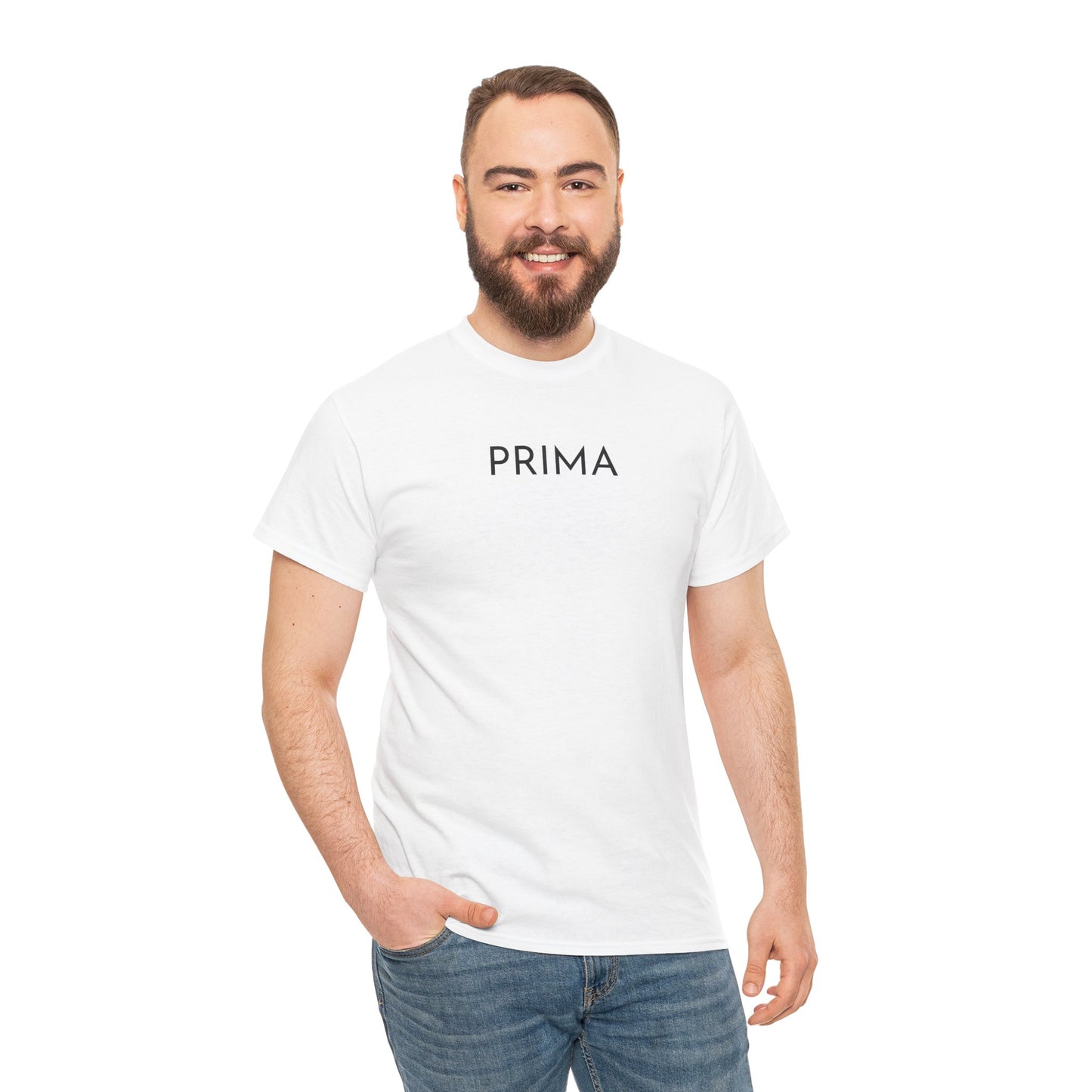PRIMA T-Shirt (Brustprint) – Unisex Heavy Cotton Tee | Nachhaltige Streetwear aus 100% Baumwolle