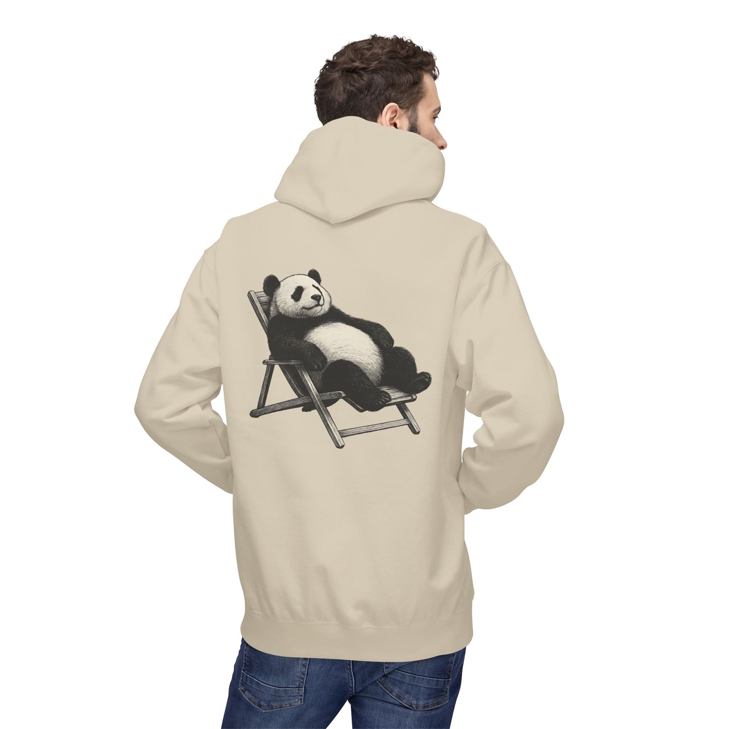 Chillender Panda (Rückenprint) - Unisex Midweight Fleece | Nachhaltige Streetwear mit Komfort & Stil