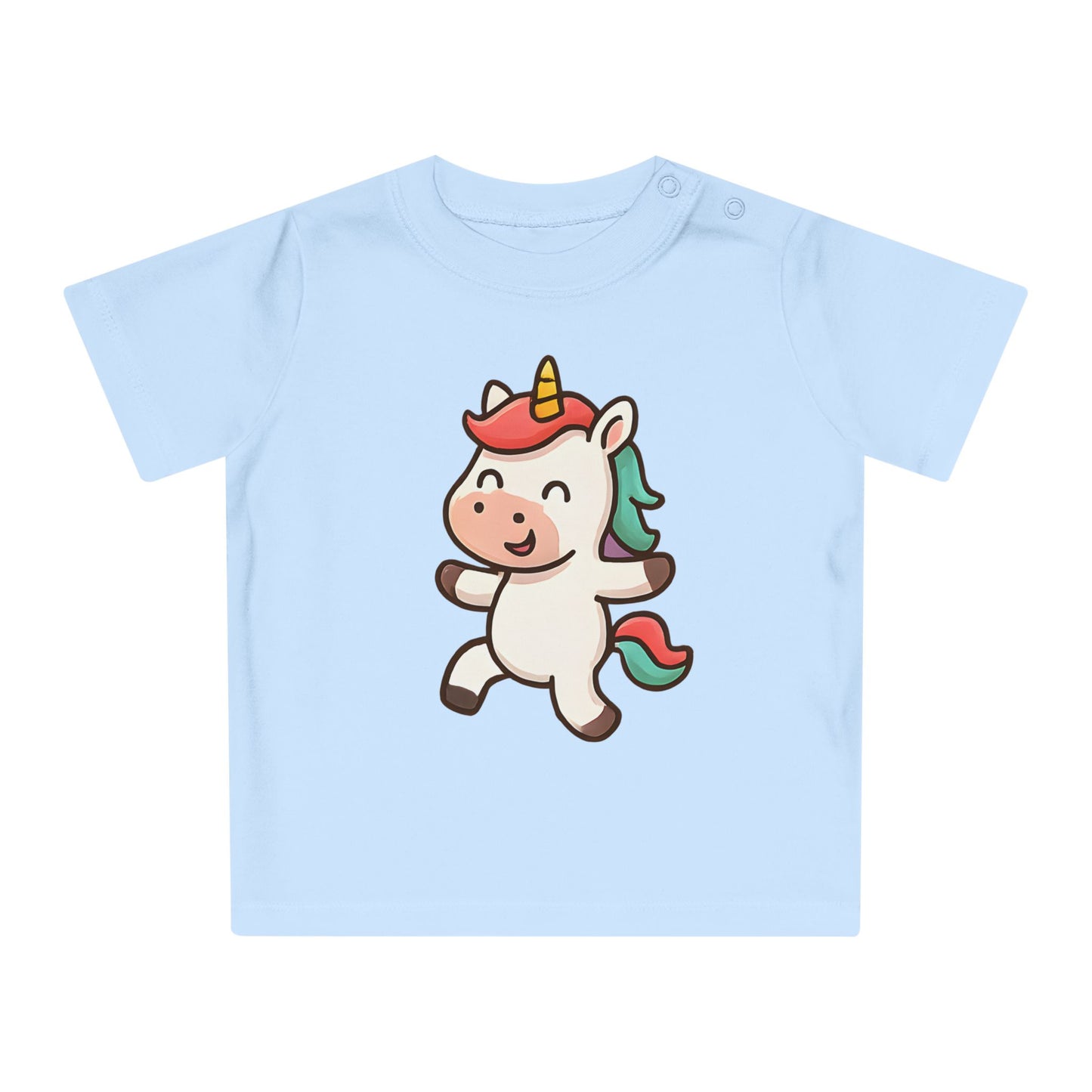 Baby T-Shirt „Happy Unicorn“ – Süßes Einhorn-Motiv, Bio-Baumwolle, nachhaltige Babybekleidung für kleine Träumer