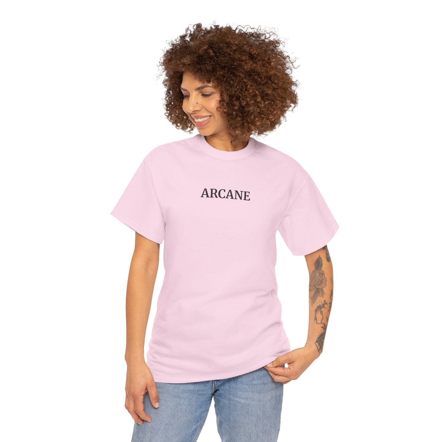 ARCANE T-Shirt (Brustprint) – Unisex Heavy Cotton Tee | Nachhaltige Streetwear aus 100% Baumwolle
