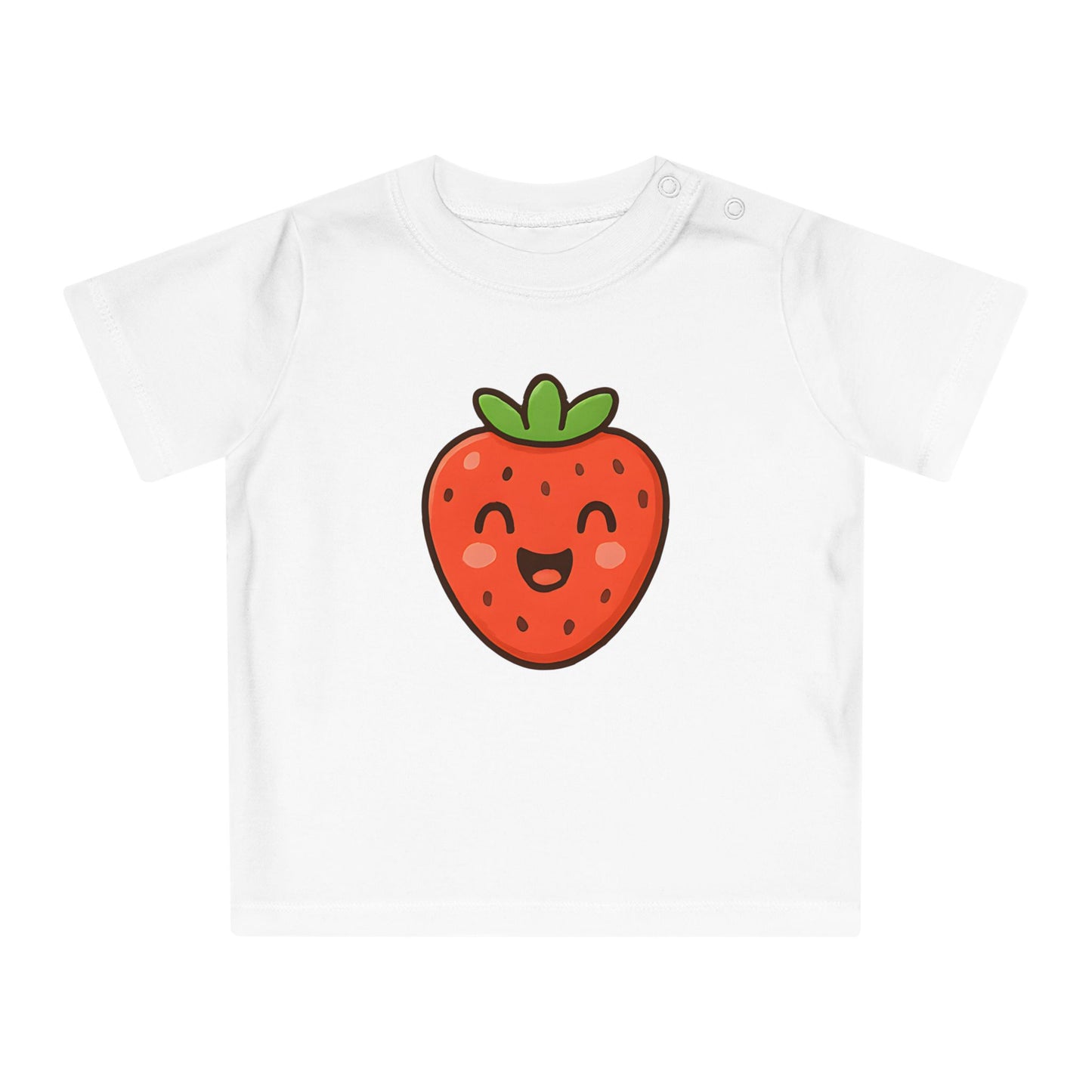 Baby T-Shirt „Sweet Strawberry“ – Süßes Erdbeer-Motiv, Bio-Baumwolle, nachhaltige Babybekleidung für kleine Fruchtliebhaber