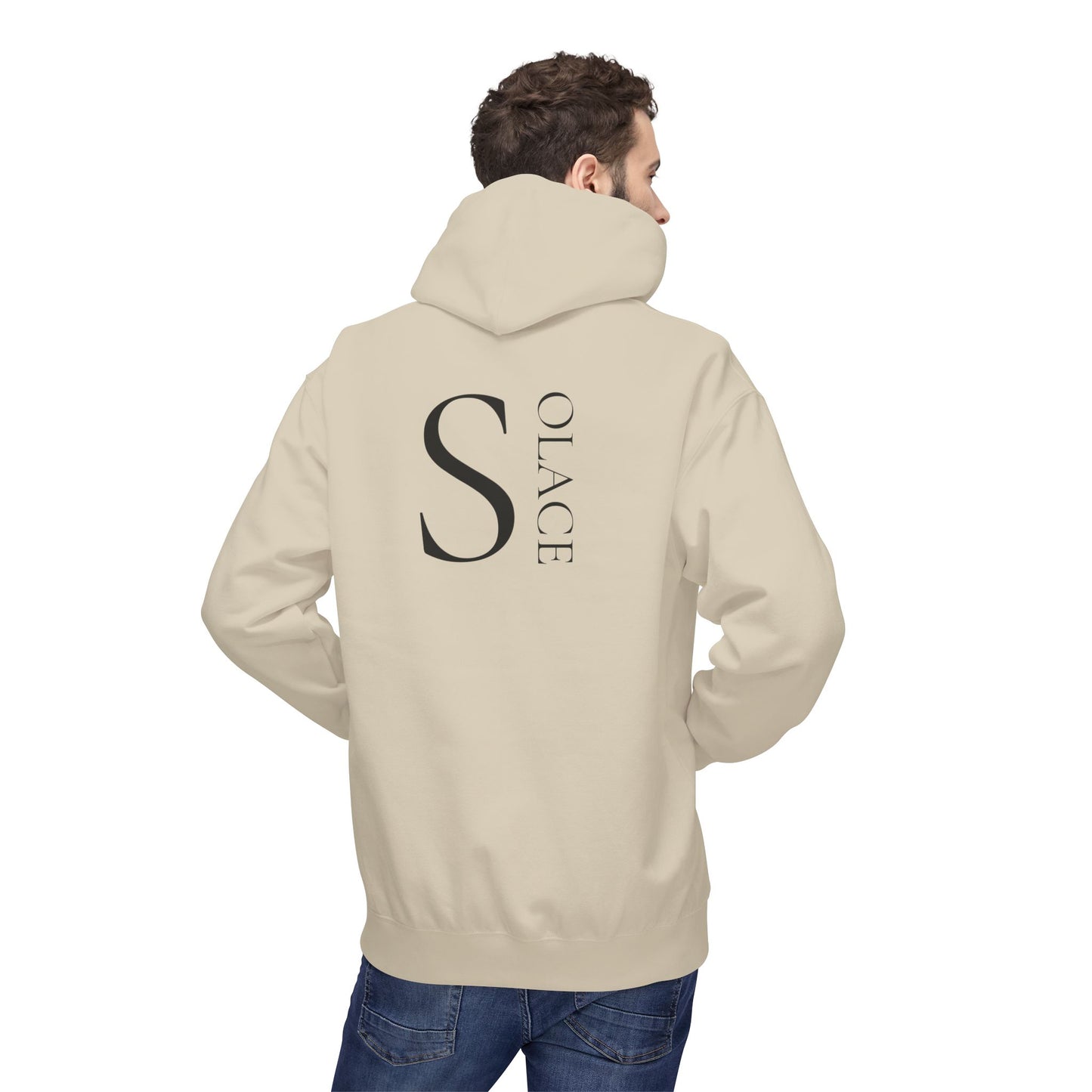 SOLACE Hoodie Unisex (Brustprint) – Nachhaltiger Midweight Fleece Kapuzenpullover mit Kängurutasche, Fair & OEKO-TEX zertifiziert