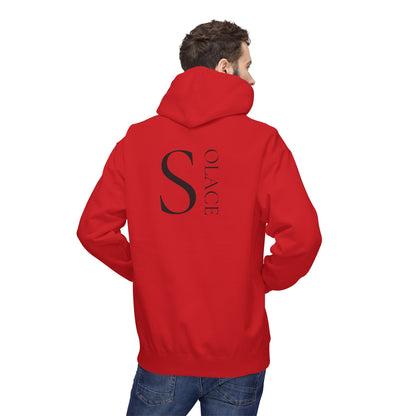SOLACE Hoodie Unisex (Brustprint) – Nachhaltiger Midweight Fleece Kapuzenpullover mit Kängurutasche, Fair & OEKO-TEX zertifiziert