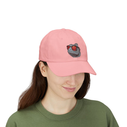 Chamäleon Cap mit Sonnenbrille & Disco-Design – Trendige Unisex Basecap mit Tiermotiv