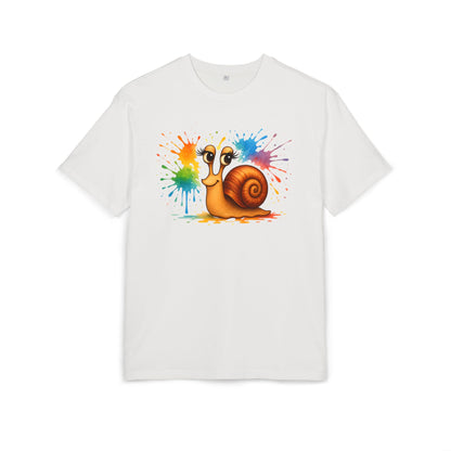 Bunte Schnecke T-Shirt (Brustprint) – Lustiges Unisex Shirt mit Farbklecks-Design für Tierfreunde & Kreative