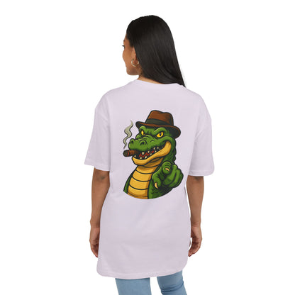 Gangster Alligator T-Shirt (Rückenprint) – Cooles Unisex Shirt mit Zigarren-Krokodil im Retro Comic Style