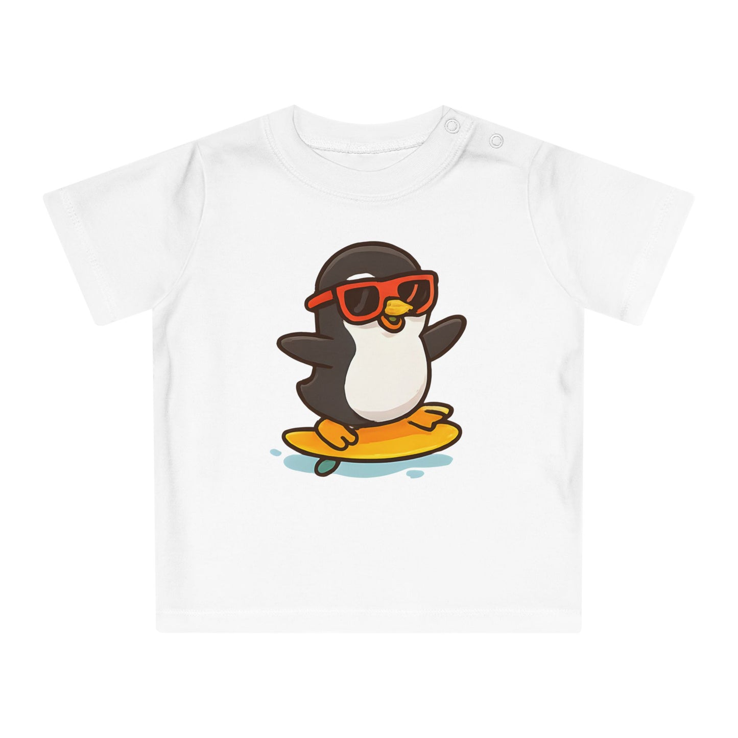 Baby T-Shirt „Cool Penguin“ – Lustiges Pinguin-Motiv mit Sonnenbrille, Bio-Baumwolle, nachhaltige Sommer-Babybekleidung
