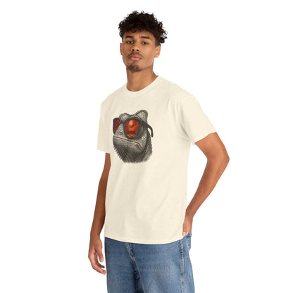 Chamäleon Disco T-Shirt (Brustprint) – Lustiges Tiermotiv mit Sonnenbrille | Retro Club Design für Tierfreunde & Festivalfans
