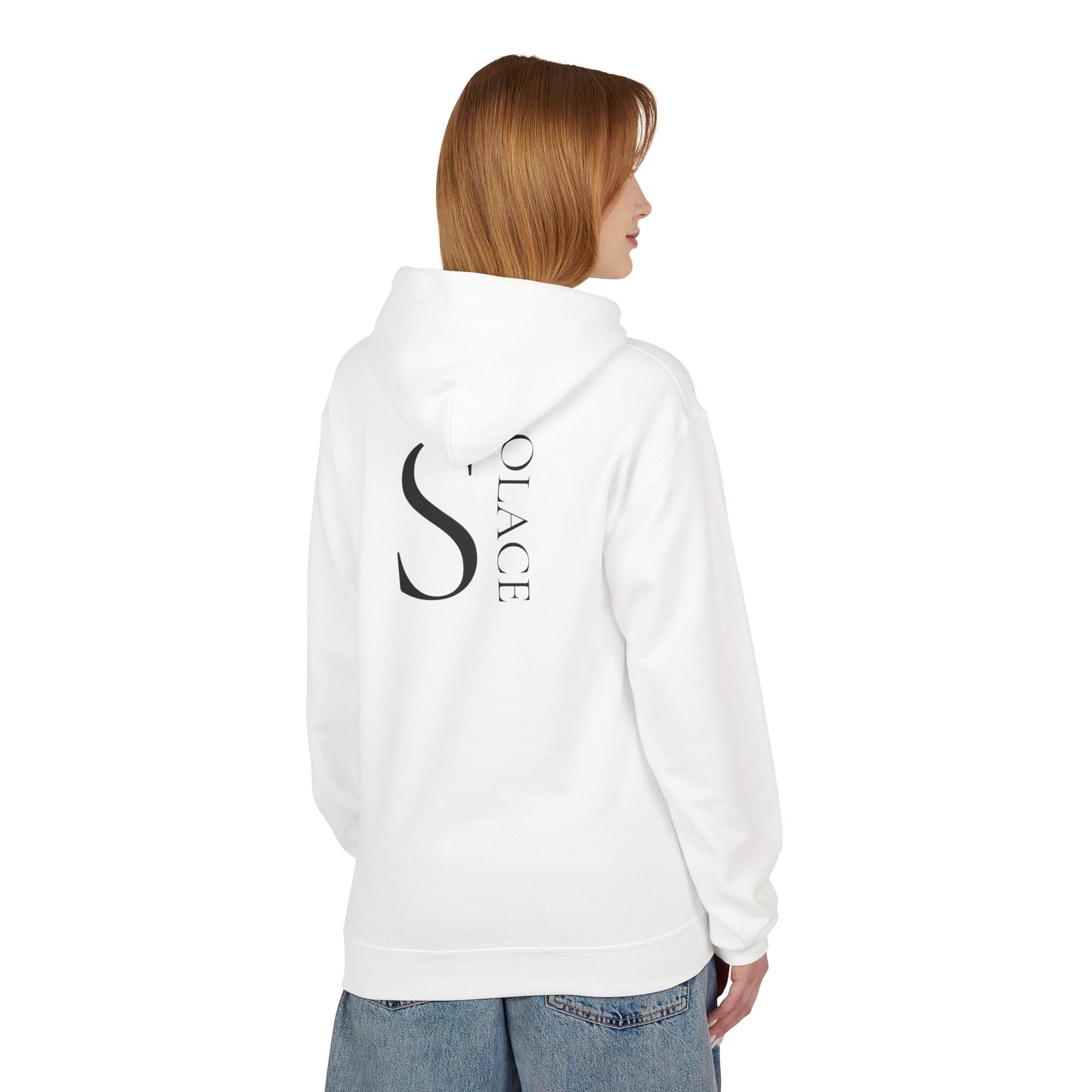 SOLACE Hoodie Unisex (Brustprint) – Nachhaltiger Midweight Fleece Kapuzenpullover mit Kängurutasche, Fair & OEKO-TEX zertifiziert