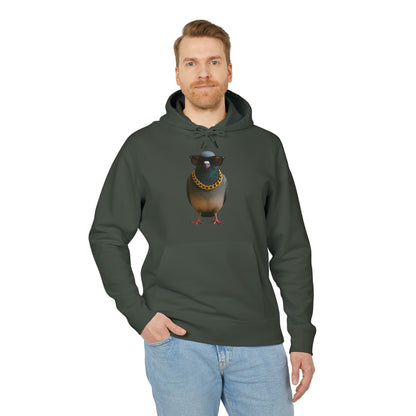 Gangster Taube Hoodie (Brustprint) – Lustiger Streetstyle Kapuzenpullover mit Vogel Motiv – Oversize Unisex Hoodie für Herren & Damen