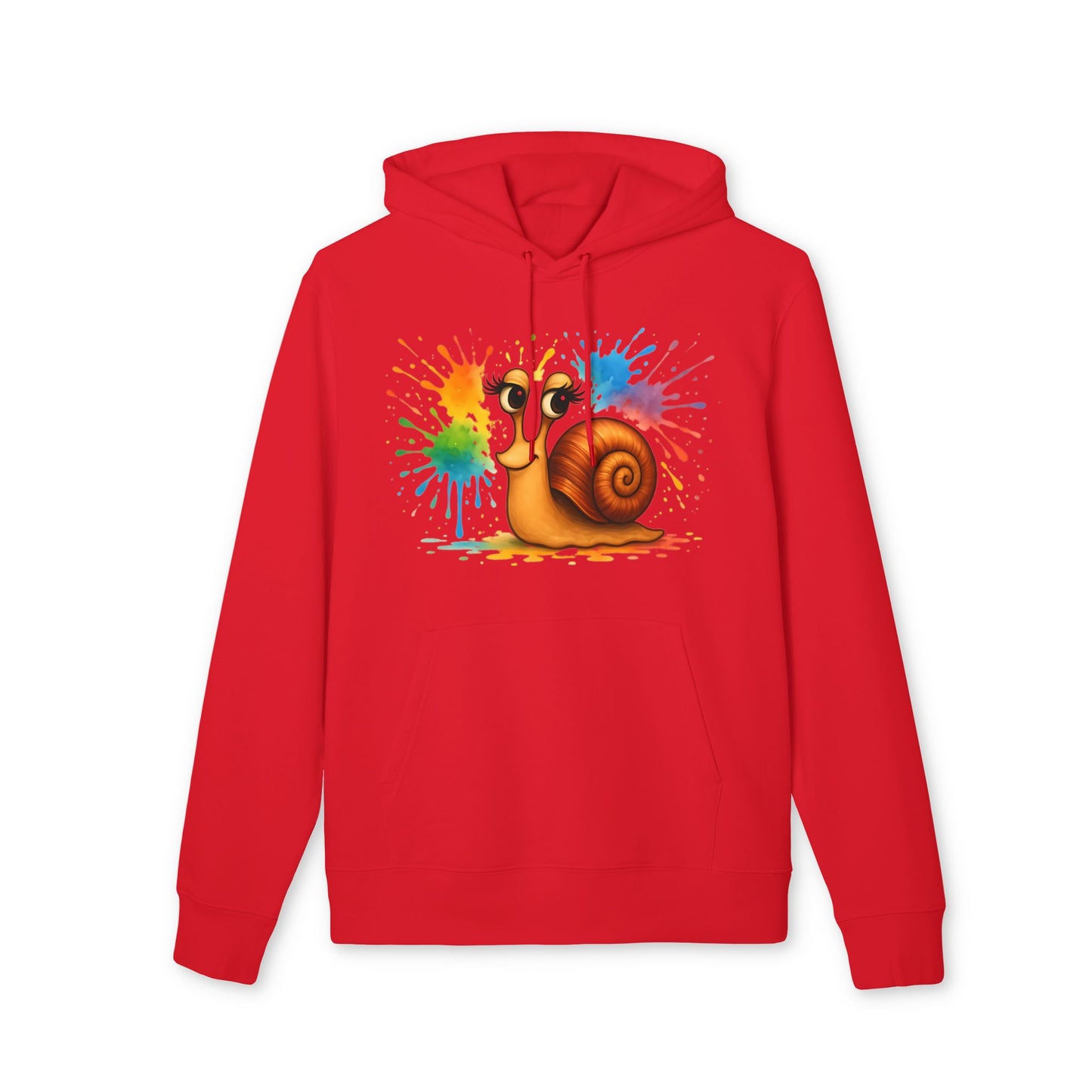Bunter Schnecken Hoodie (Brustprint) – Lustiger Unisex Kapuzenpullover mit Farbklecks-Design für Kreative & Tierfreunde