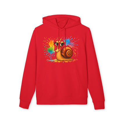 Bunter Schnecken Hoodie (Brustprint) – Lustiger Unisex Kapuzenpullover mit Farbklecks-Design für Kreative & Tierfreunde