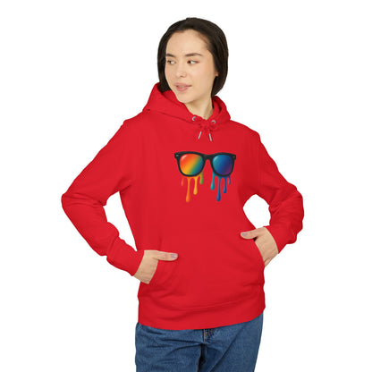 Melting Shades Hoodie (Brustprint) – Stylischer Unisex Hoodie mit bunter Sonnenbrille & Tropf-Effekt | Retro Streetwear für Sommer & Festival