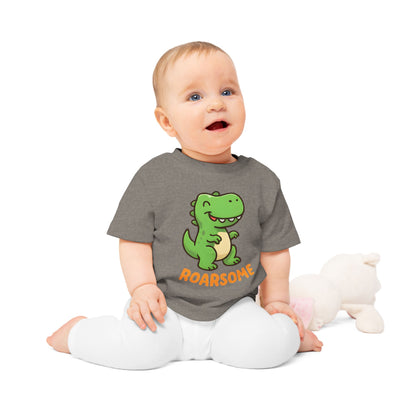 Baby T-Shirt „Roarsome Dino“ – Bio-Baumwolle, süßes Dinosaurier-Motiv, nachhaltige Babybekleidung