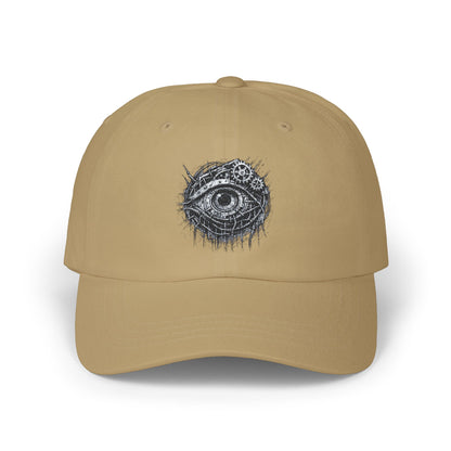 Biomechanisches Auge Cap – Cyberpunk Kappe mit Zahnrädern & Kabeln | Verstellbare Unisex Techwear Basecap