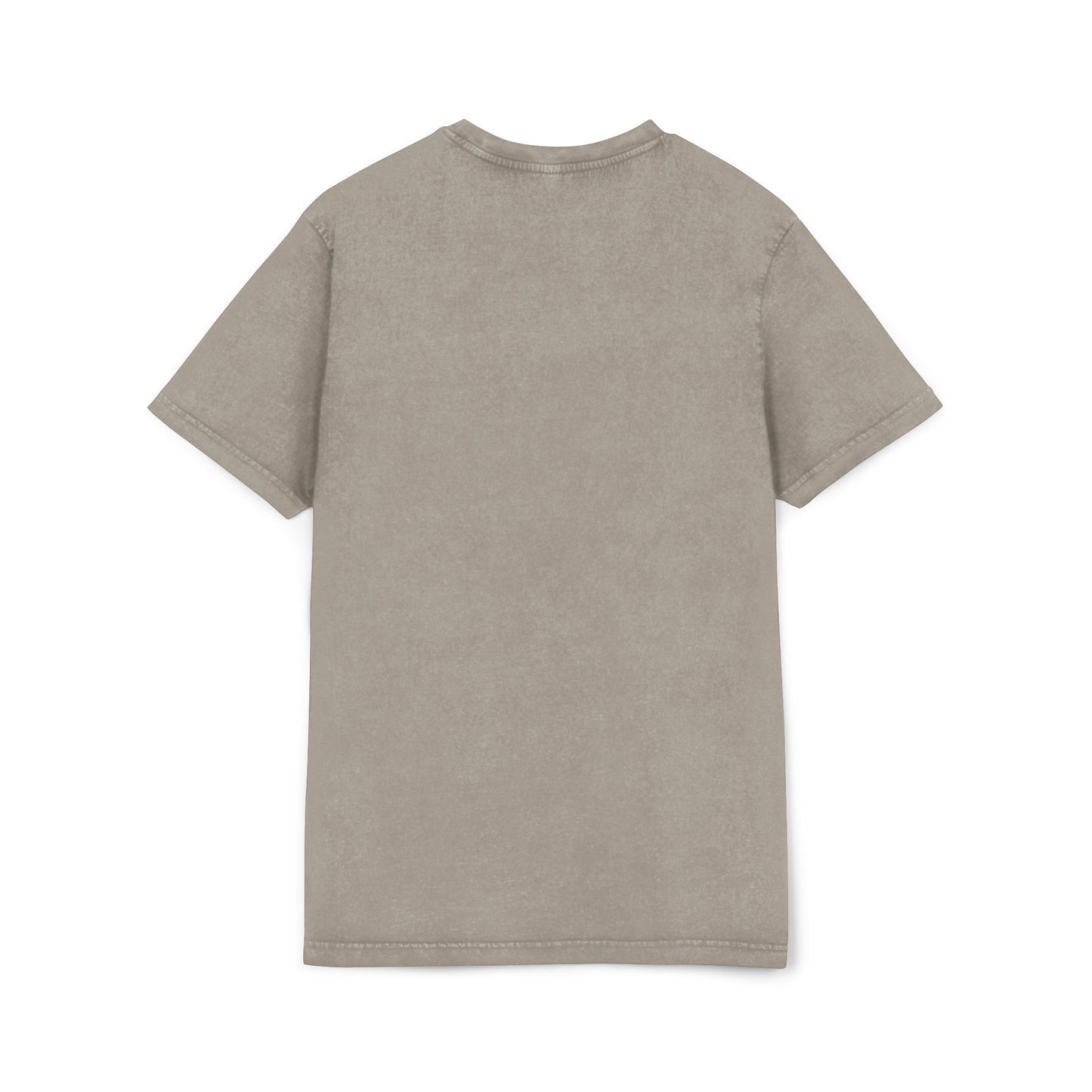Dog print Vintage Style Acid Washed Round Neck Tee - Eco-Friendly T-Shirt, Everyday
