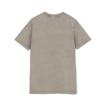 Dog print Vintage Style Acid Washed Round Neck Tee - Eco-Friendly T-Shirt, Everyday