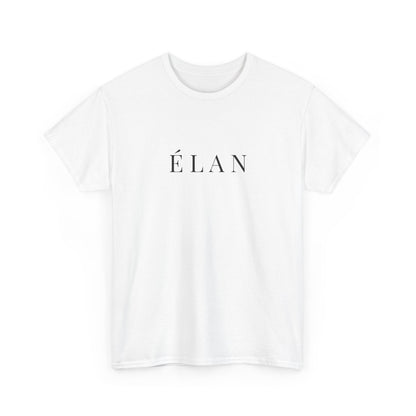 Élan Unisex Heavy Cotton T-Shirt (Brustprint) – Stilvolles Premium-Shirt aus 100 % Baumwolle für zeitlosen Look und Komfort